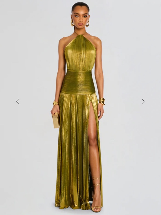 Retrofete Dresses & Skirts - Retrofête Thalia Dress Metallic Peridot